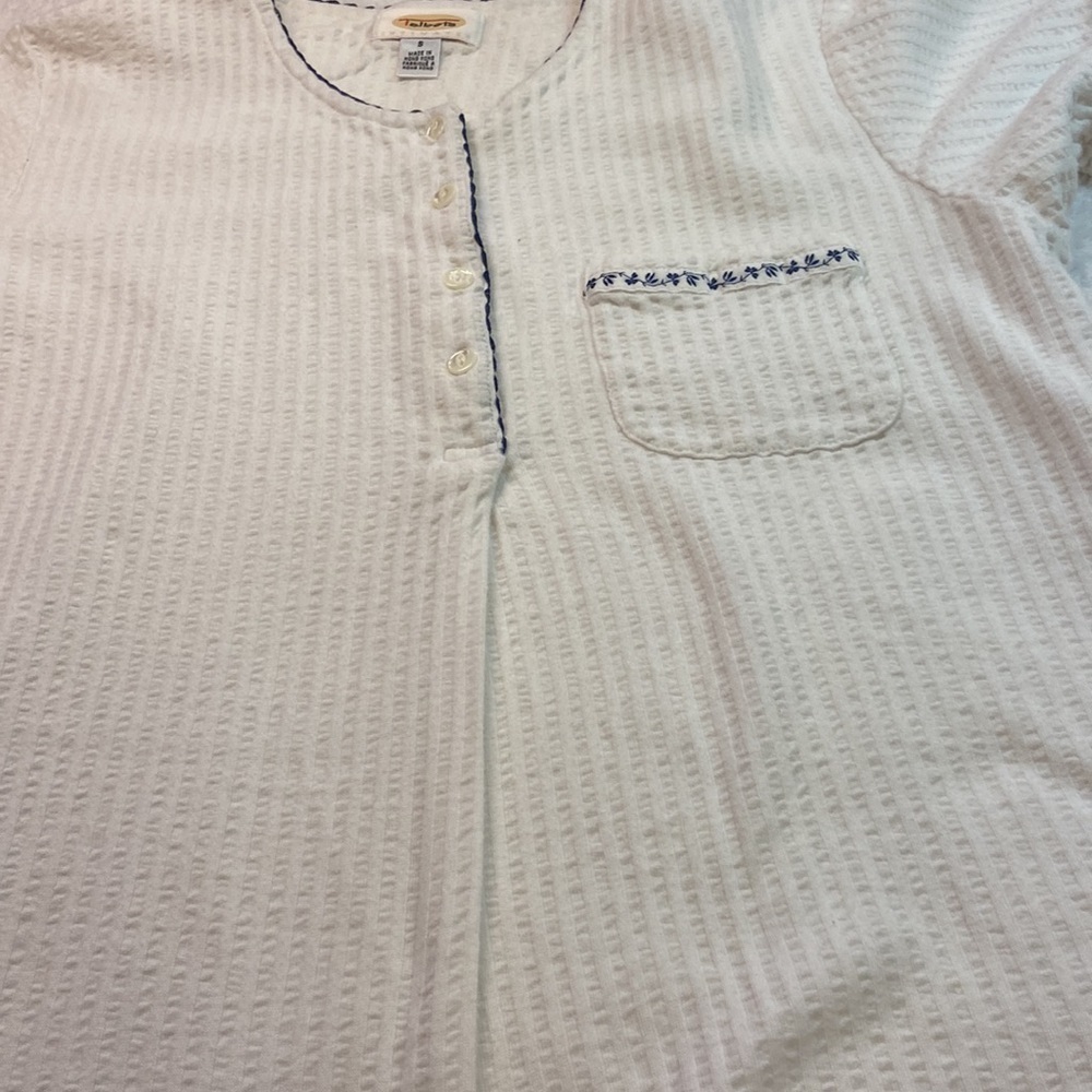 Talbots Intimates Shortsleeved Nightgown Loungewear 4 Button Down  Mild V-Neck - Picture 9 of 13